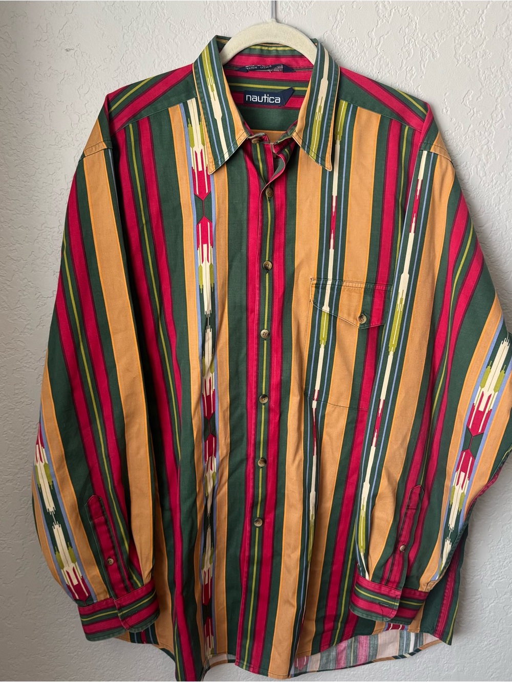 Nautica Striped Western Shirt Size L
